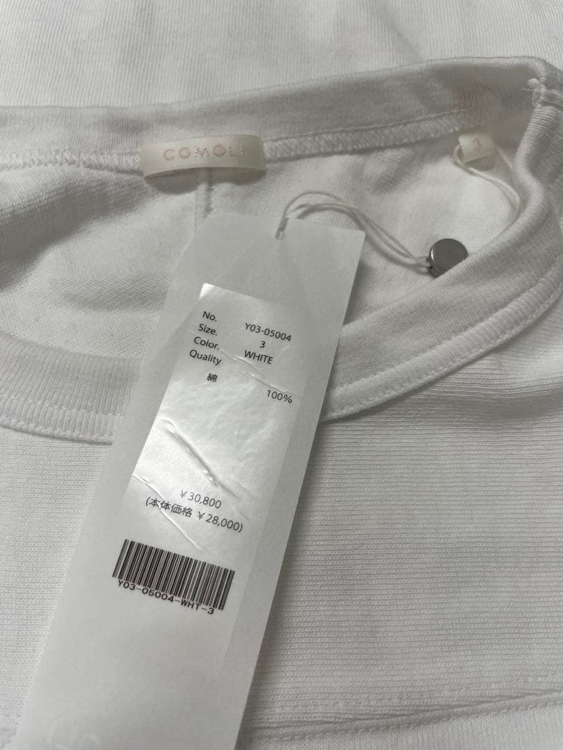 新品COMOLI フットボールTシャツ　3