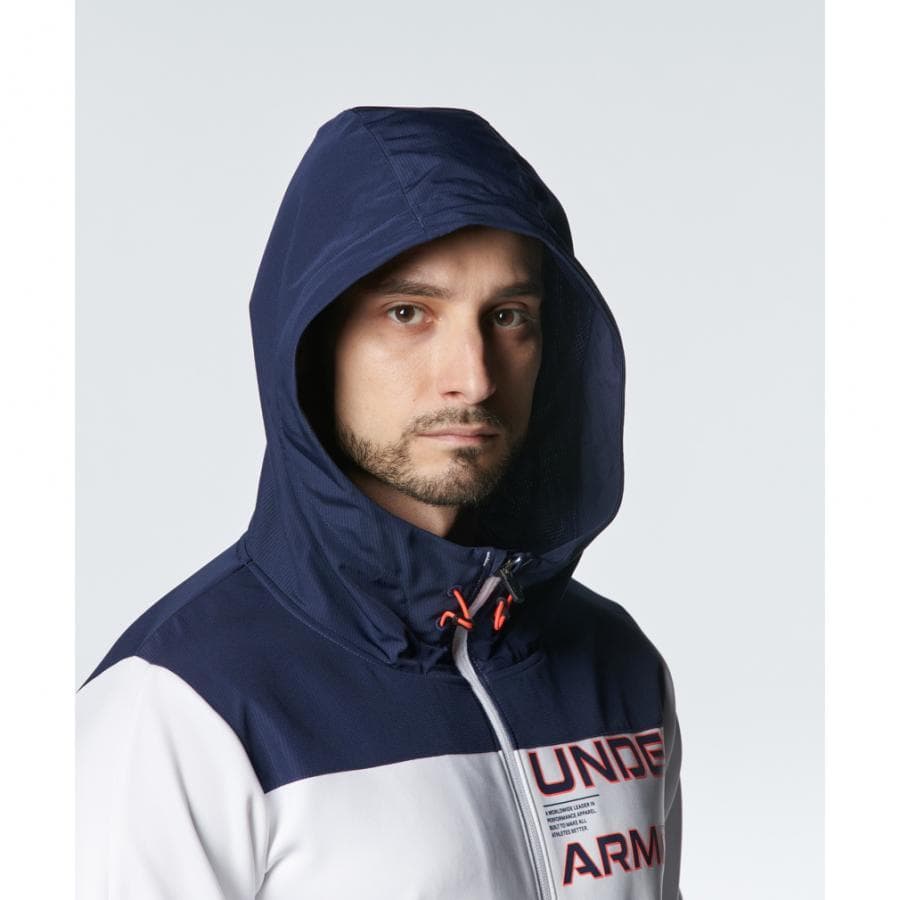 UNDER ARMOUR フード付きジャケット ホワイト/ネイビー