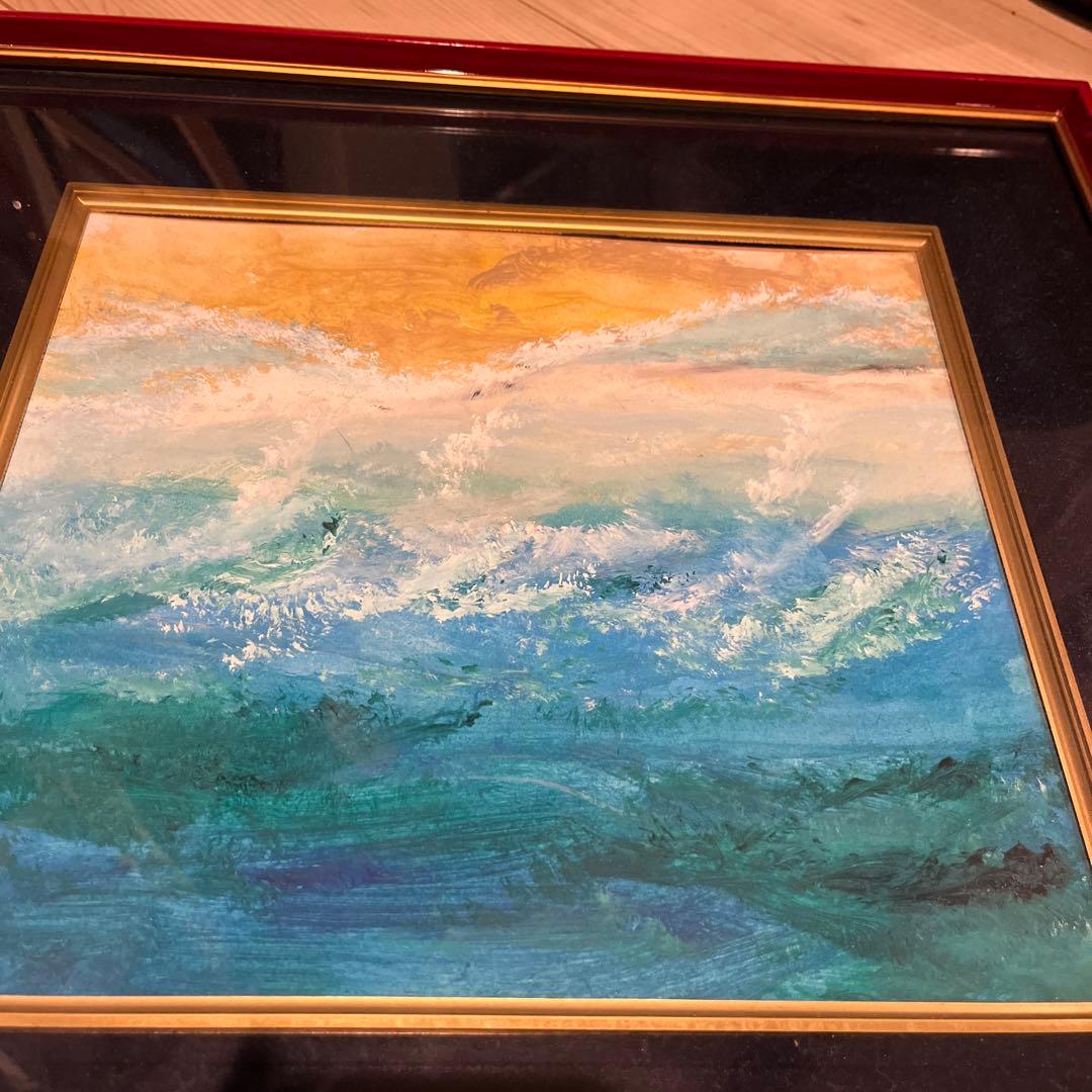 海の波 抽象画 27✖️25