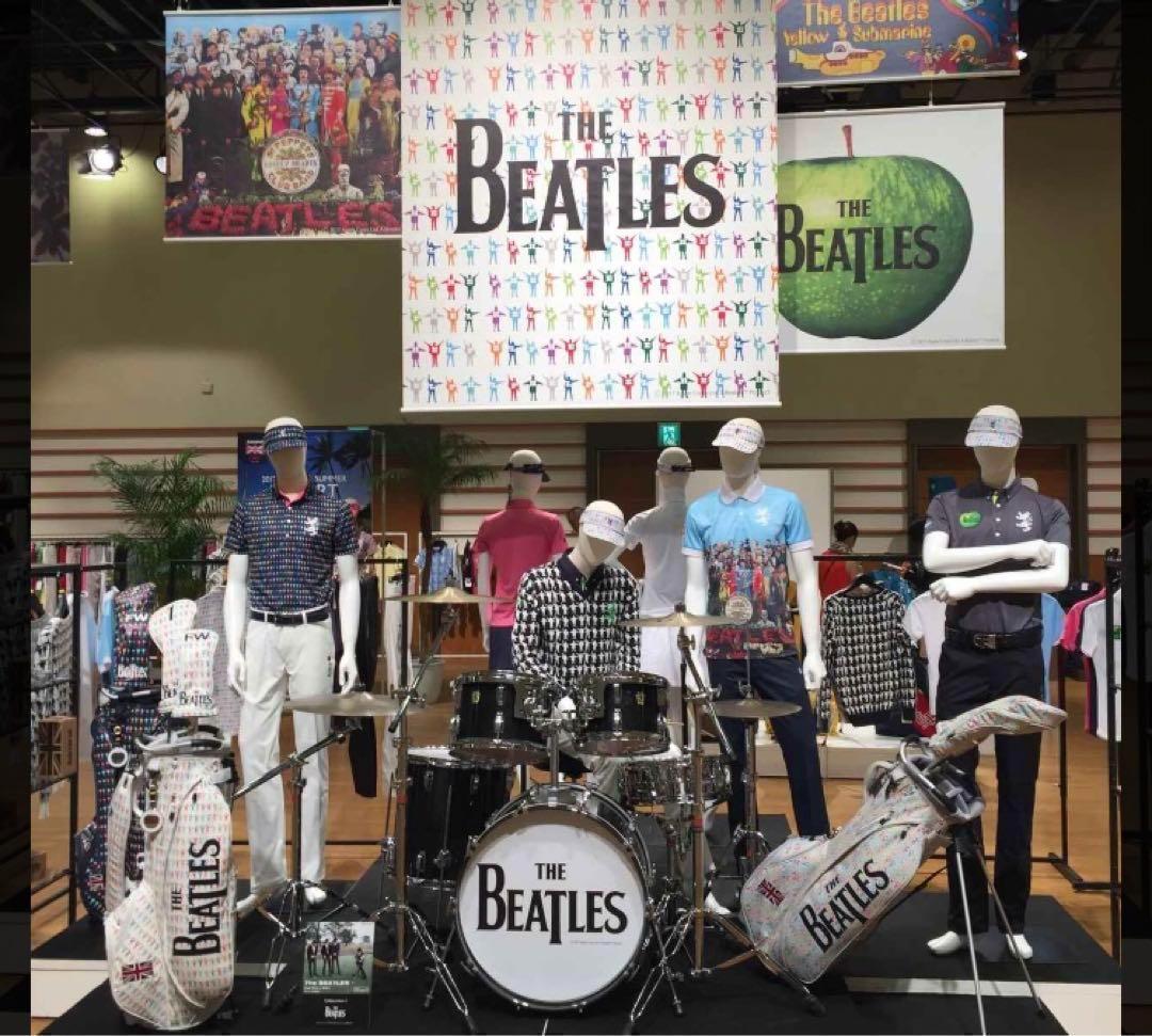 アドミラルゴルフ ビートルズ コラボ ニット ホワイト 総柄 Lサイズ