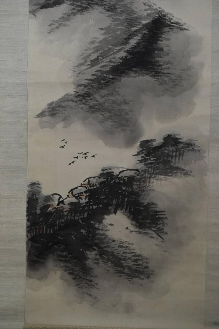 【真作】蜂須秀雲/夏山幽居図/山水図/掛軸/名家伝来/AA-280