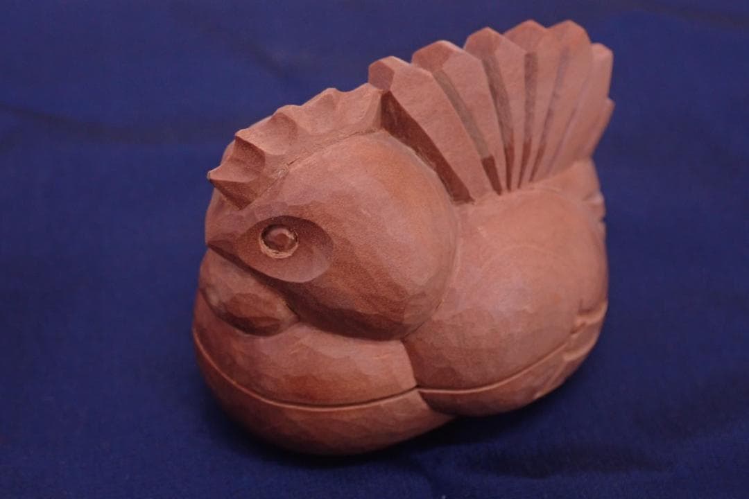一麿作 白檀香合 干支 共箱 丑（うし）申（さる）酉（とり）天香堂 全3点