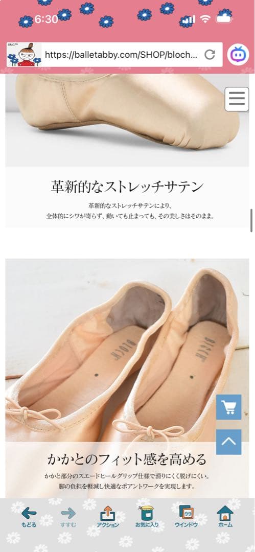 BLOCH SYNTHESIS トゥシューズ 4.5 新品でゴム付けしてます。