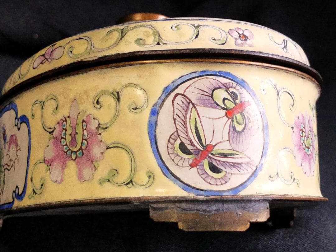 【 清朝JEWELBOX 】　七宝加彩　古玩骨董