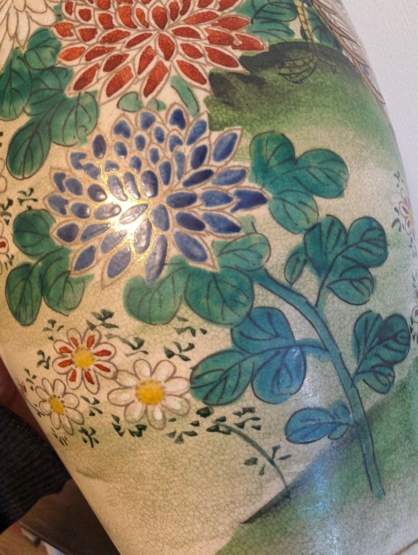 薩摩焼　寿官　沈寿官　大花瓶　古作　骨董　陶芸