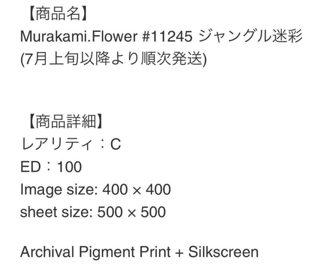 村上隆　Murakami.flower#11245ジャングル迷彩60099