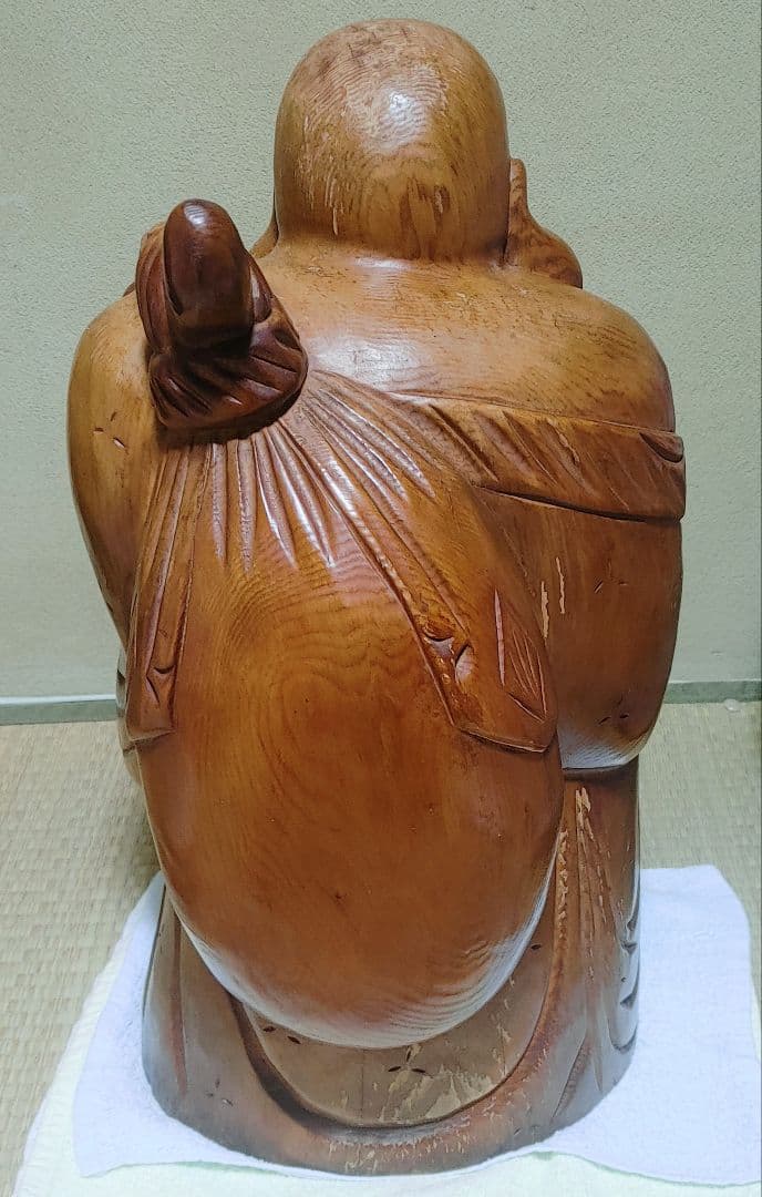 骨董品 布袋さん 木彫り 彫刻　像　置物