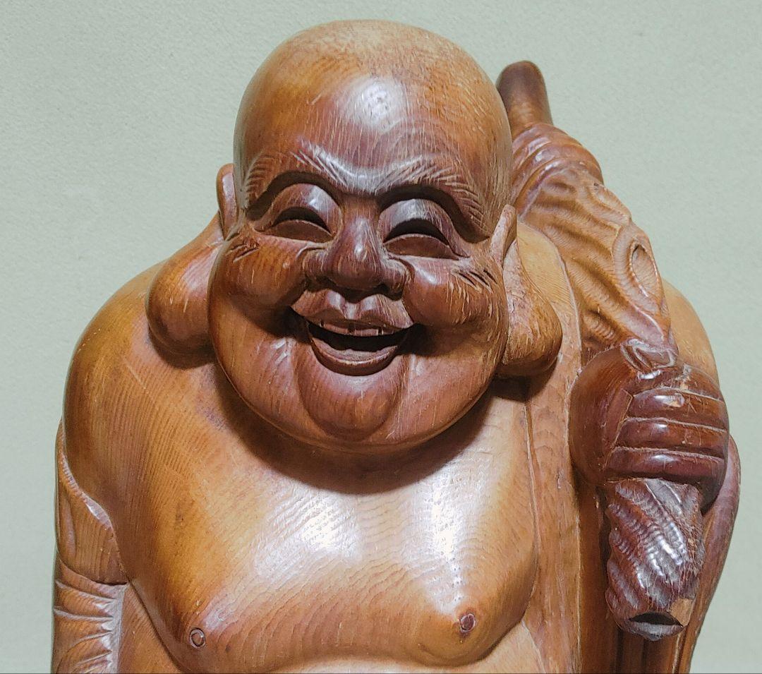 骨董品 布袋さん 木彫り 彫刻　像　置物