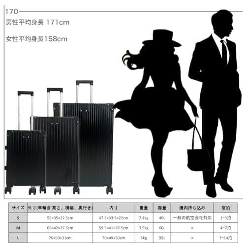 【値下げ！】スーツケースМ/黒/新品/ブラック/軽量/旅行