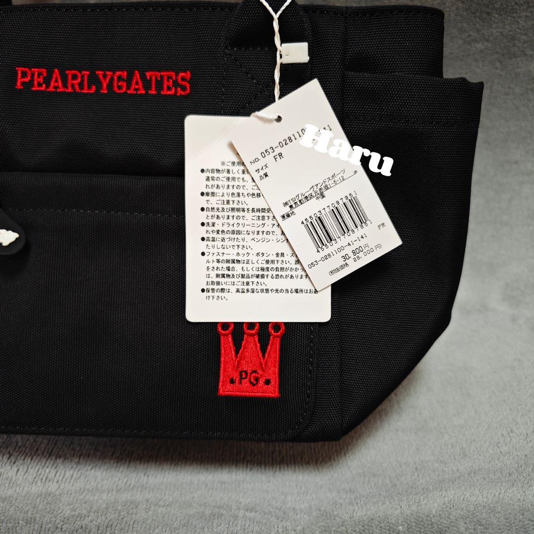 PEARLY GATES ミニバッグ 黒ゴルフ収納バッグ ハンドバッグ小物バッグ