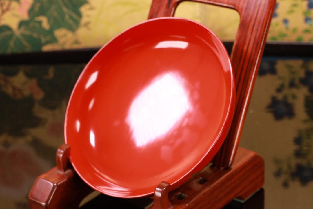 BK128　時代輪島塗　草花図金蒔絵　吸物椀　五客　木製　茶道具 懐石 菓子