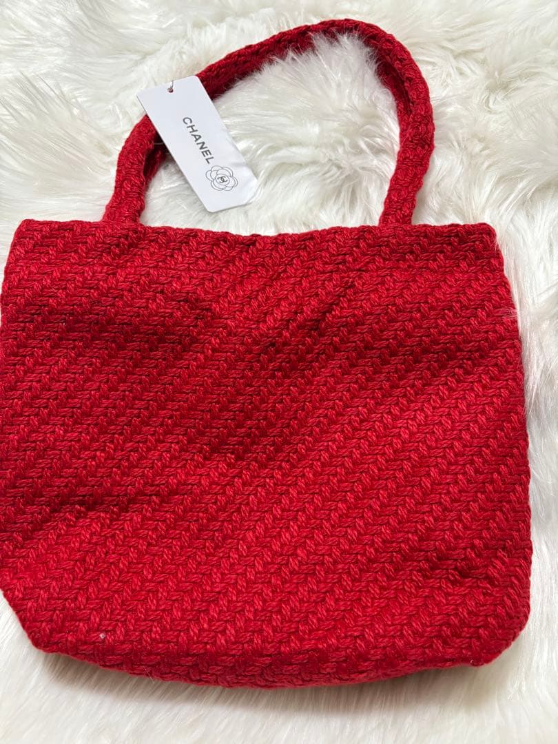 R*E様 シャネル CHANEL ニット編み レッド＆ブラック スパンコール ト