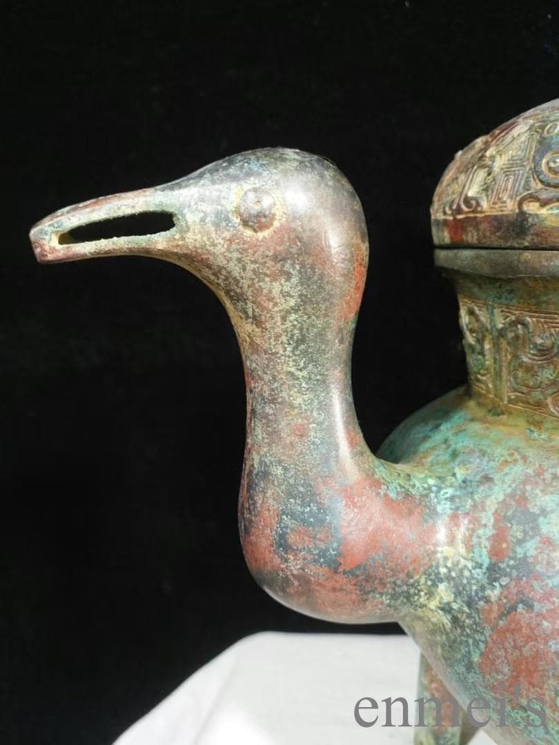 中国古美術 西周 青銅器 匍雁形盉 禮器 酒器 銘文 邢国 周代 古代青銅 古玩