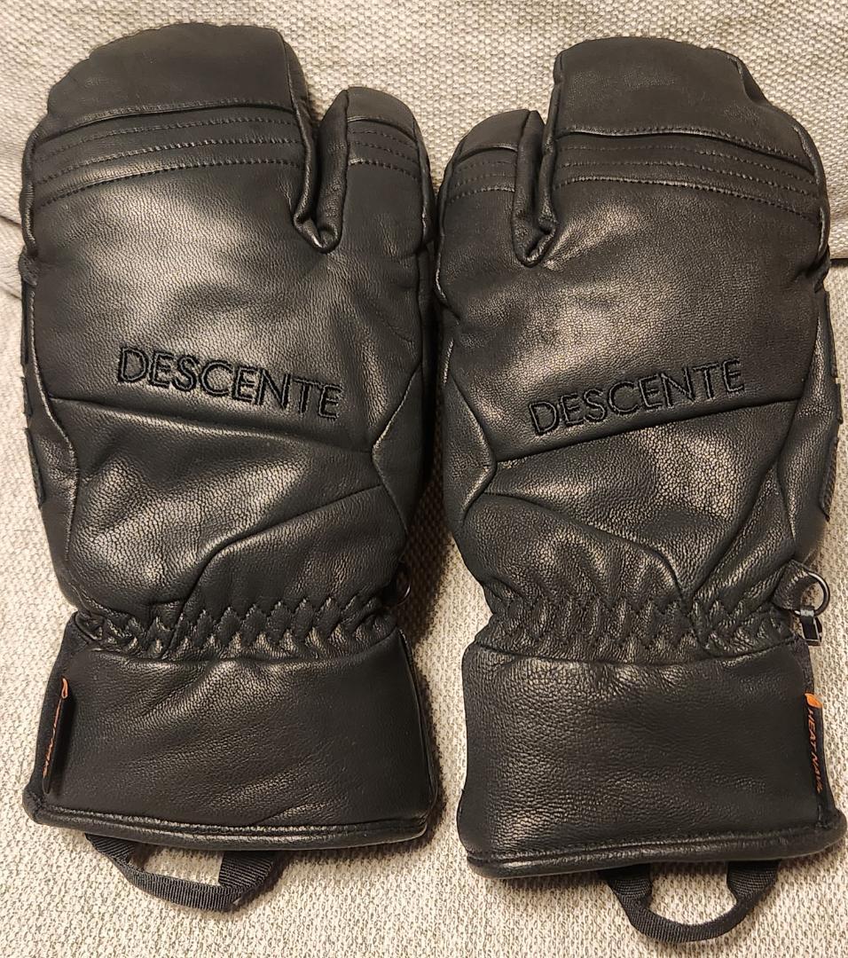 DESCENTE デサント レザー　3フィンガーグローブ　ブラック　LL(O)