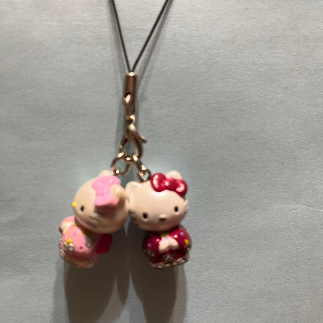 ハッピー激レア❤️2000年-2001年❤️キティのペア根付❤️