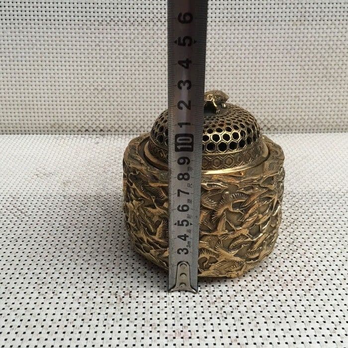 千鶴亀薫香炉 銅製 工芸品 美術品 置物
