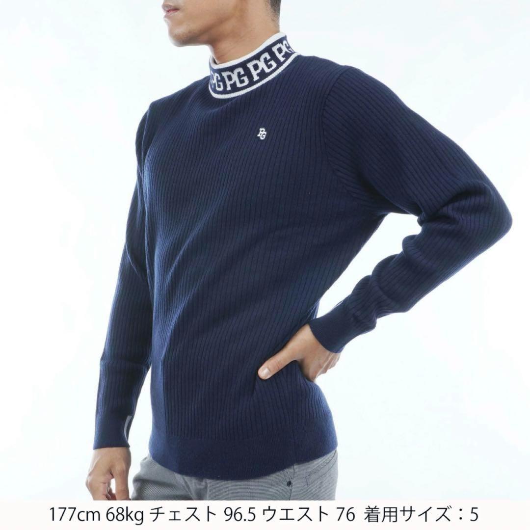 極美品✨ パーリーゲイツ ニット プルオーバー カシミヤ ハイネック 6 XL