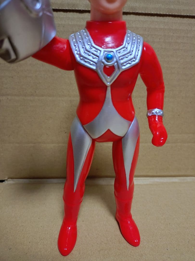 ブルマァク 復刻 マスク取れウルトラマンタロウ(シルバー) &大 セット ソフビ
