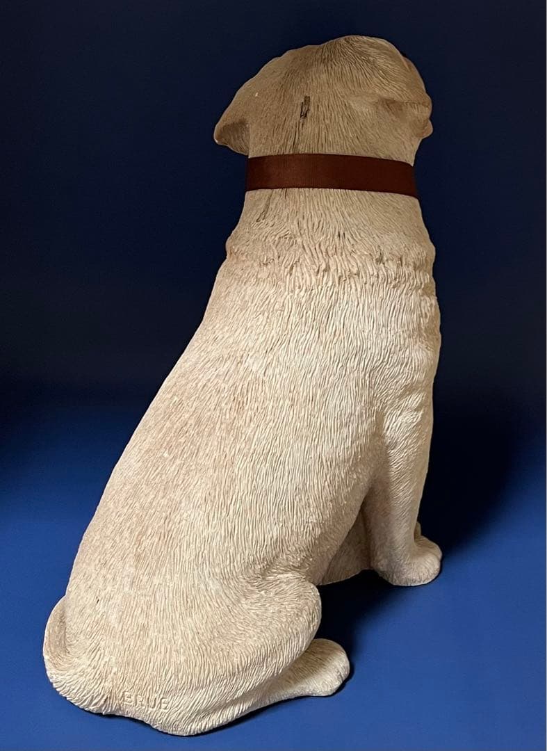 犬の親子　陶器置物/彫像　ラブラドール親子　アメリカ製　　サンドラ・ブルー