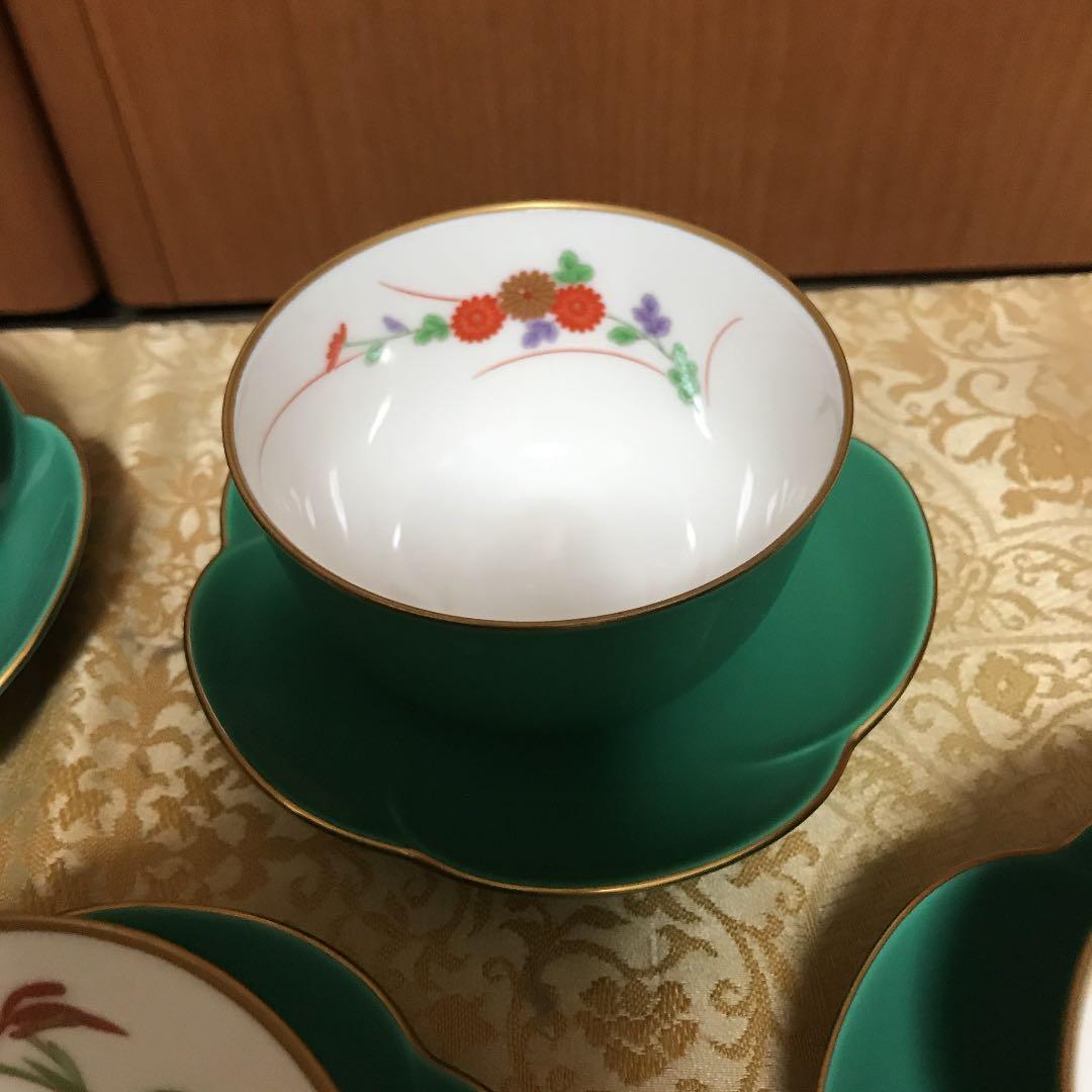 【新品未使用】有田焼香蘭社　湯呑み茶托五客セット