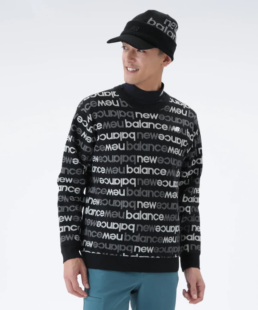 New Balance　アップサイドダウンロゴボーダー　 吸湿発熱 ニット【L】