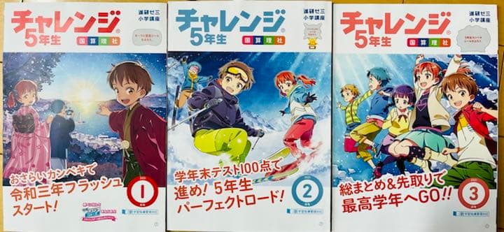 進研ゼミ 小学講座 5年生 4教科1年間分（4月号〜3月号）