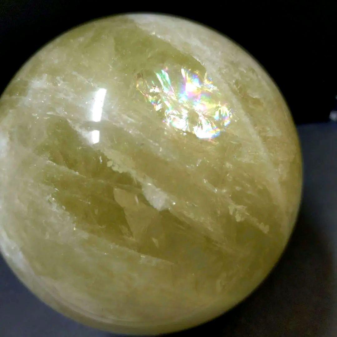 ☆きらりchan☆ 【割引特価】シトリン丸玉　1.5Kg（木製台座付き）