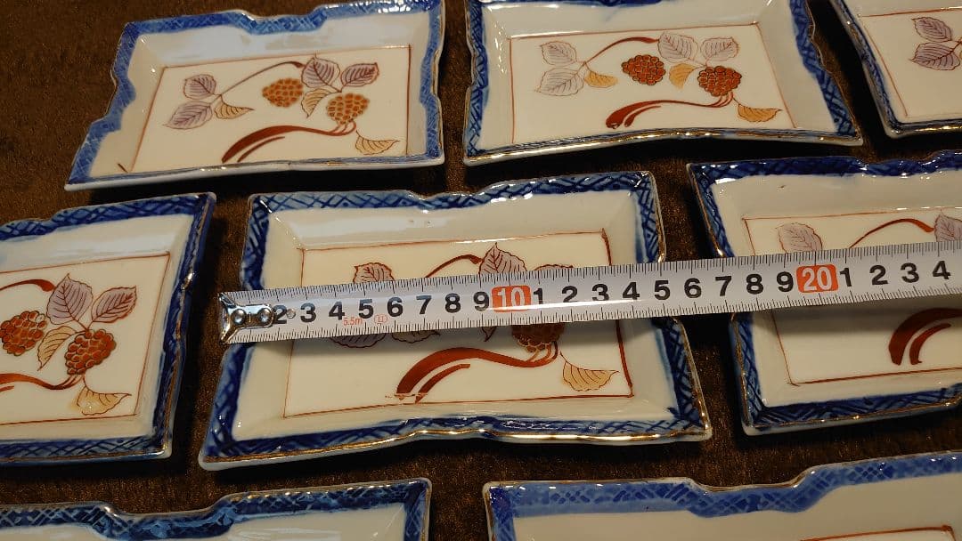 古伊万里　伊万里　色絵　角皿　菓子皿　１０客