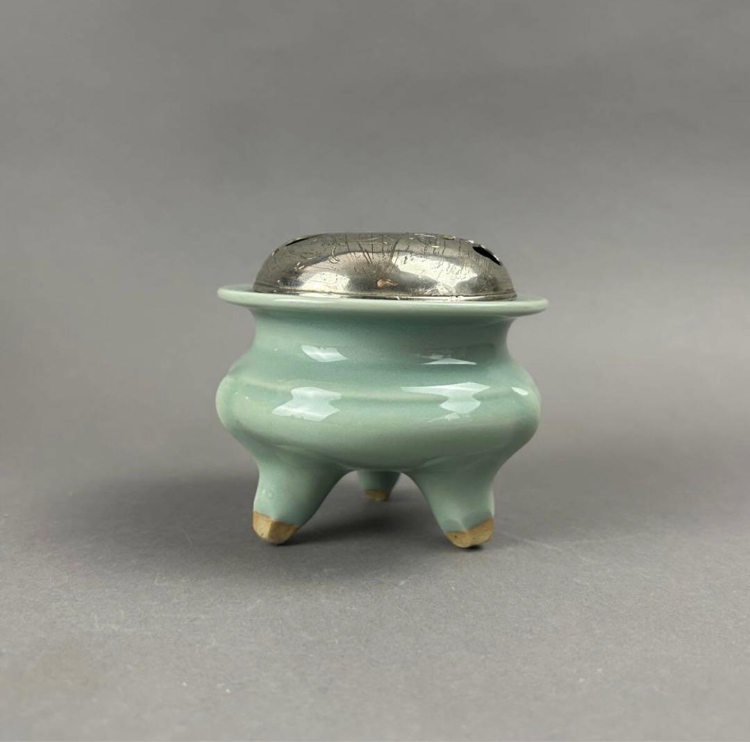 平安蘇山作 青磁香炉 古美術　骨董品　茶道具