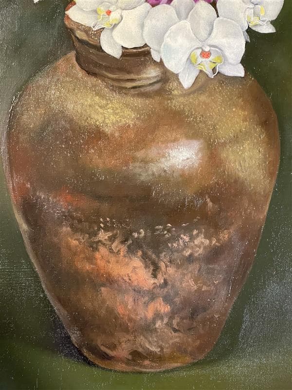 「真作」田中圭三『花の衣』静物画　油彩画　額装　サイン有り　F10号