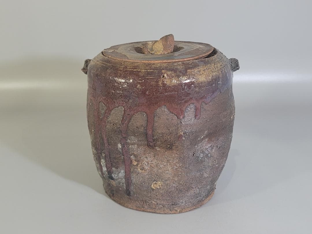 古美術 茶道具 古志賀焼 水指 時代物 DT164