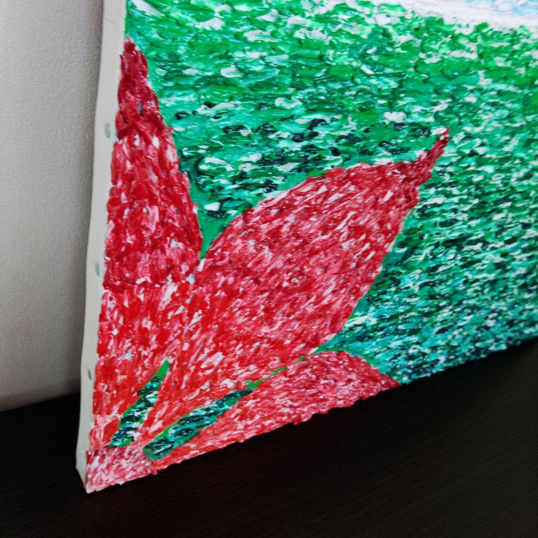 抽象画 自然風景 アクリル絵画　空気感　太陽　花　大地