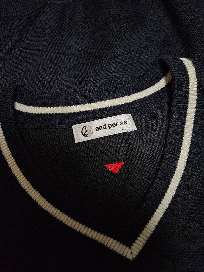【and per se】アンパスィ Vネックニットセーター メンズゴルフウェア