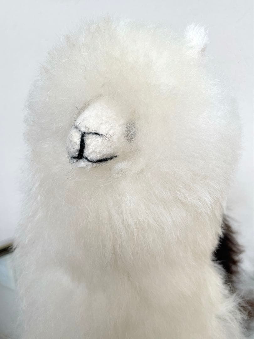 ☆リアルファー☆美品☆アルパカ　ぬいぐるみ　毛皮　リアル動物ぬいぐるみ