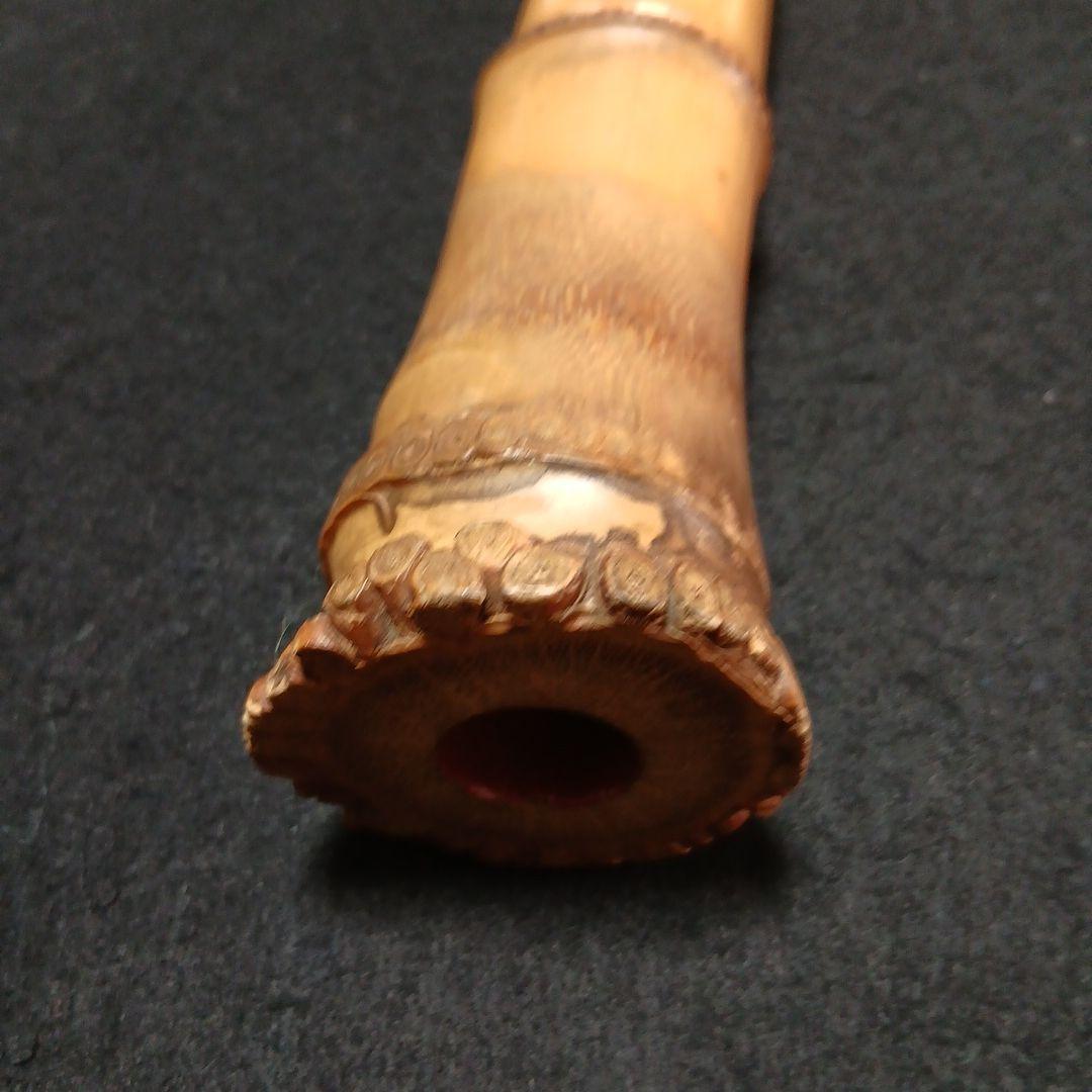 和楽器　尺八　本体 銘有　竹製 5穴　縦笛　和楽