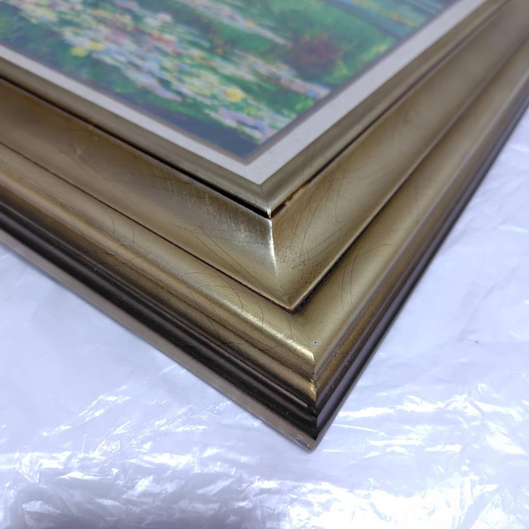 睡蓮 ジヴェールニーの日本の橋 モネ 6号 立体複製名画 額装 油彩画風直筆仕上
