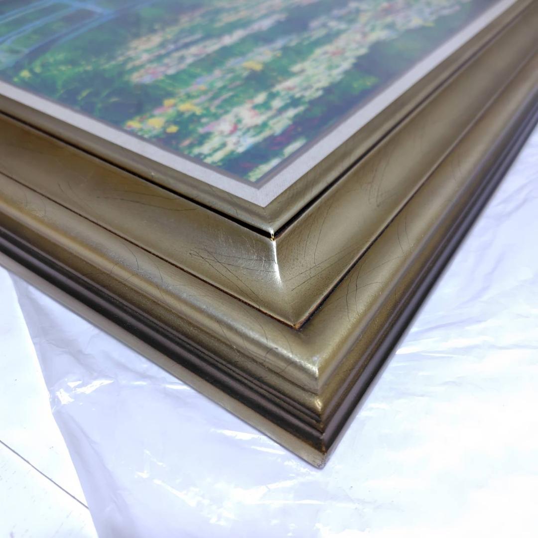 睡蓮 ジヴェールニーの日本の橋 モネ 6号 立体複製名画 額装 油彩画風直筆仕上