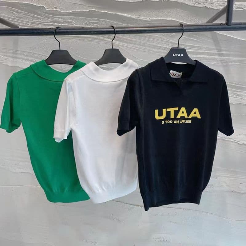 UTAA ゴルフ ウェア トップス ニット 半袖 ポロシャツ レディース