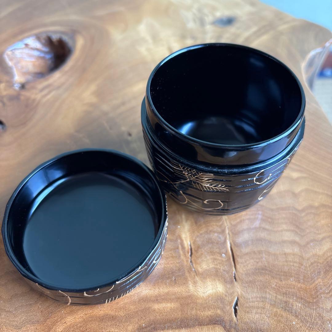 淡々斎好 松唐草蒔絵折撓棗 茶道具 共箱
