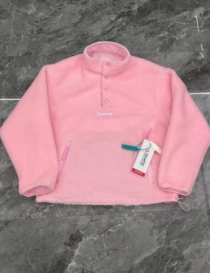 Supreme ピンク フリースジャケット男女兼用