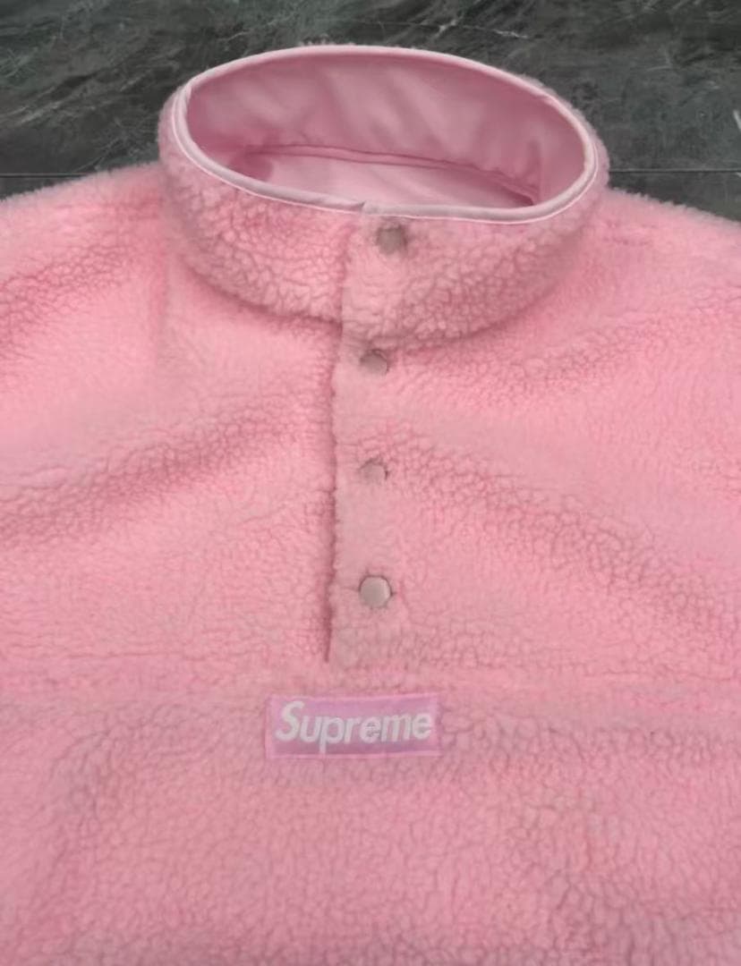 Supreme ピンク フリースジャケット男女兼用