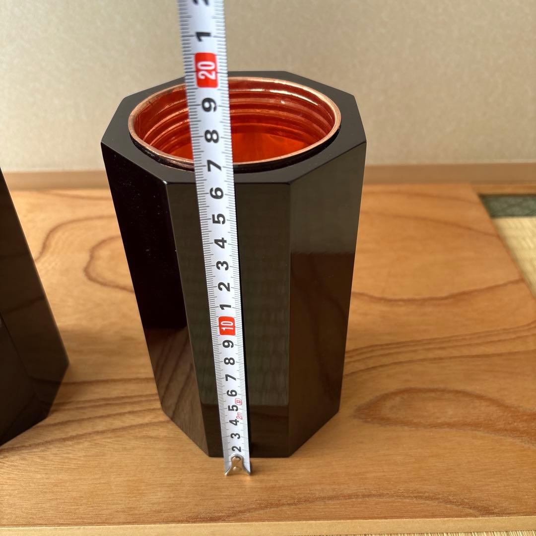 60 美品！短三管筒　3本セット　溜塗り　華道　生花　格花　花器