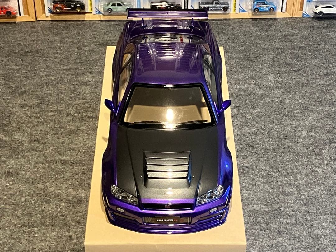 タミヤラジコン日産スカイラインGT-R R34 塗装済 スペアボディメタリック紫