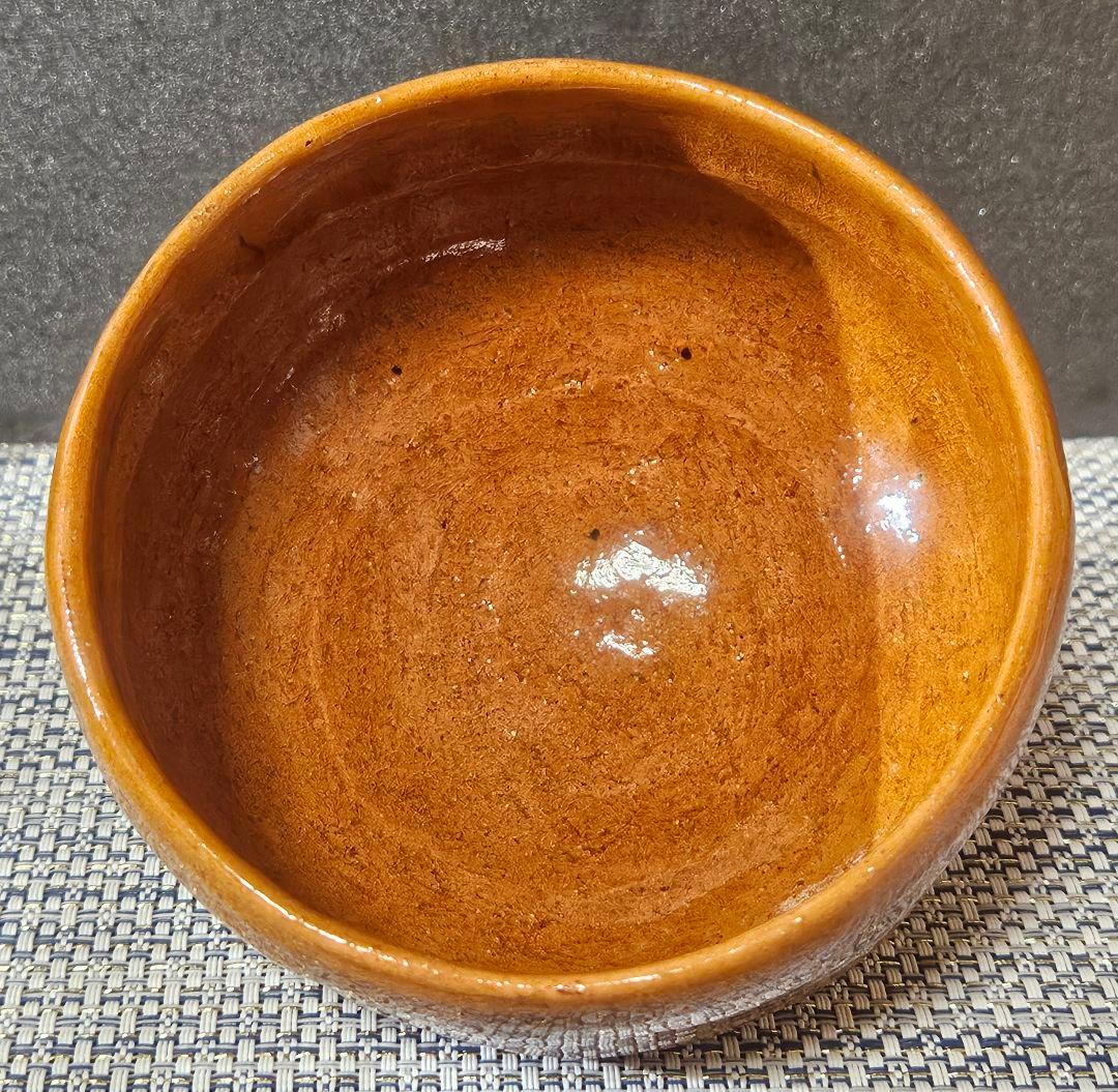 大樋焼　九代 大樋長左衛門 造　飴釉茶碗 共箱　茶道具　茶器