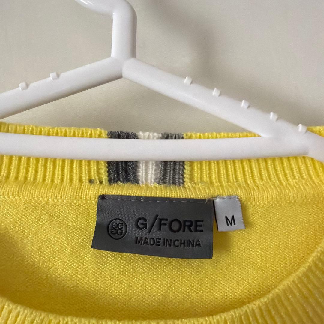 G/FORE クルーネックニットセーター 黄色 ロゴ入り