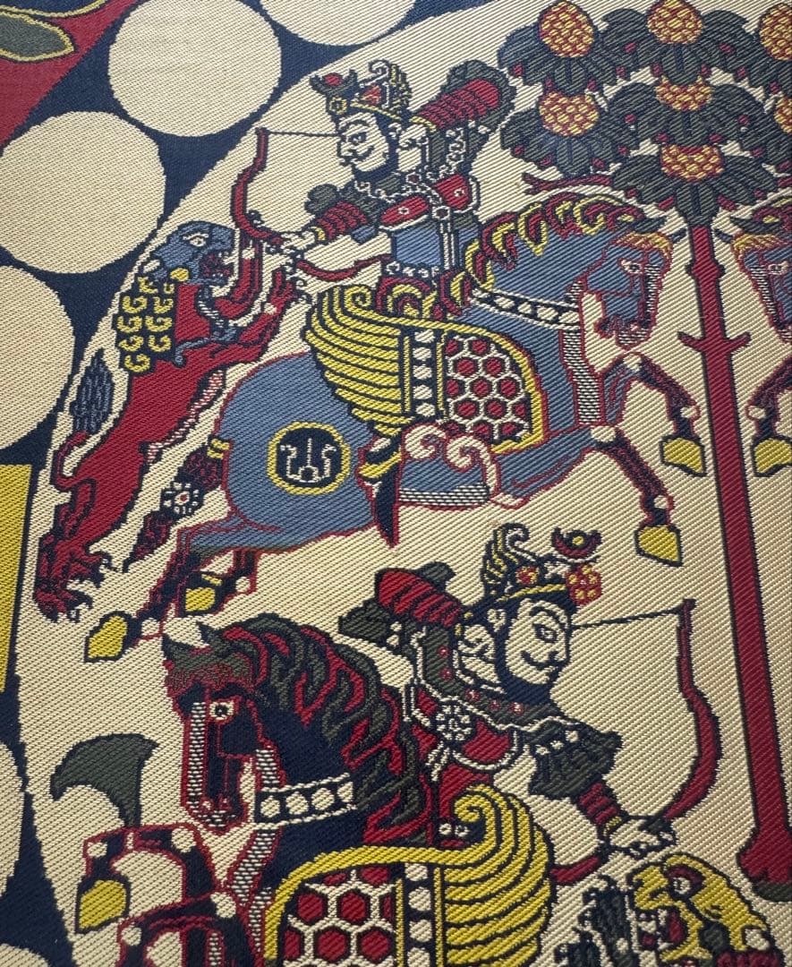 四天王獅猟文様錦　獅子狩文錦　掛額　龍村平蔵謹模　国宝法隆寺蔵　龍村美術織物