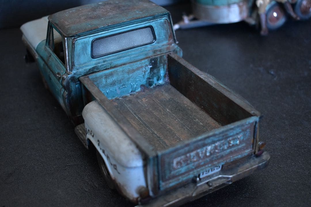 ]1/18 サンスター シボレー C10 トラック トレーラー 曲げ加工 サビ