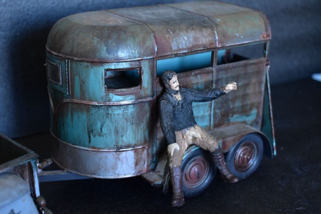 ]1/18 サンスター シボレー C10 トラック トレーラー 曲げ加工 サビ