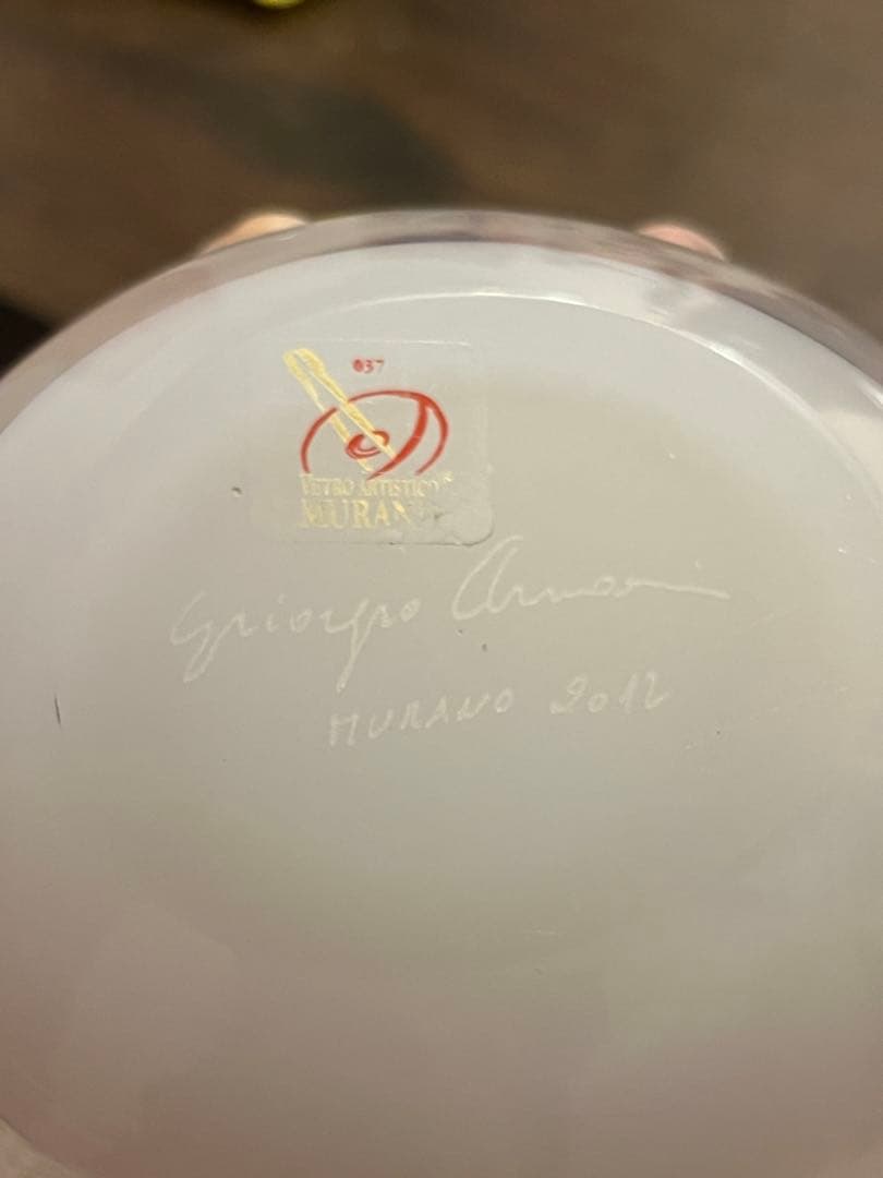 希少品　MURANO ムラーノ ジョルジュアルマーニ ガラス 置物 ARMANI