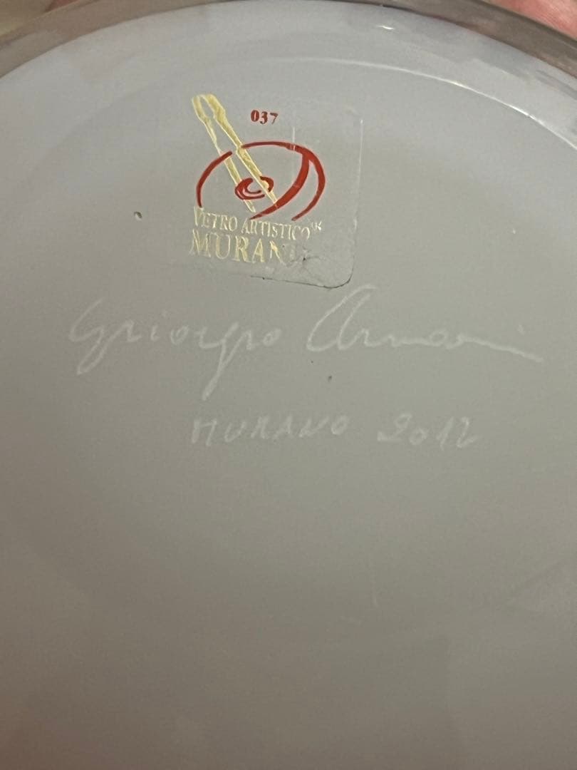 希少品　MURANO ムラーノ ジョルジュアルマーニ ガラス 置物 ARMANI
